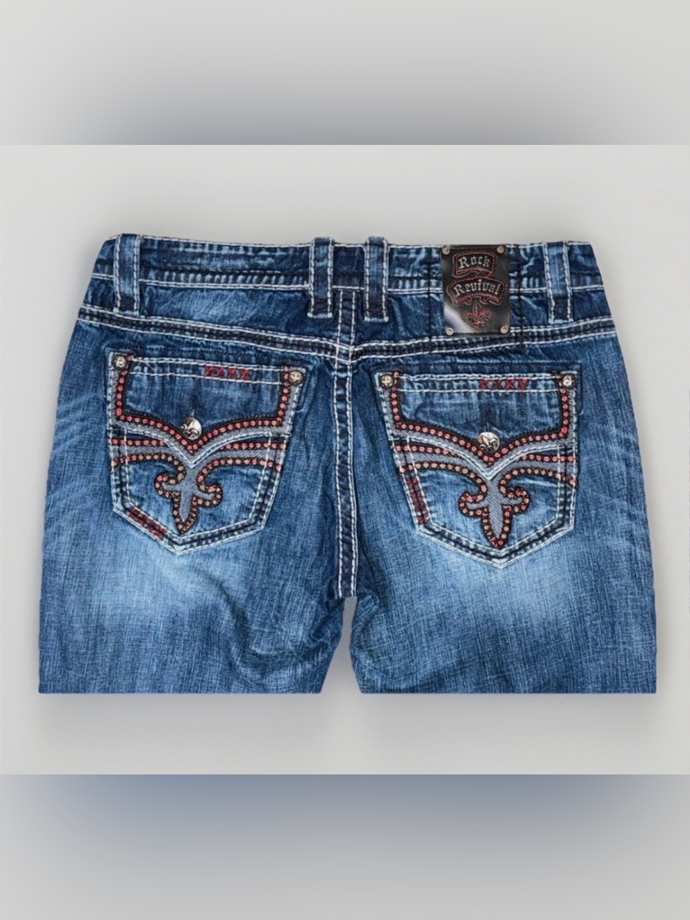 Rock Revival Men’s Denim Blue Jeans Relaxed Straight Echtar Size 36x30 - Picture 5 of 16